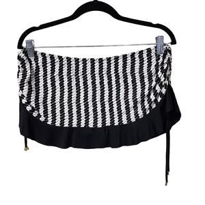 Swim System Collection 'Jenga' Swim Skirt, Black/Gold/White Striped, Large, NWT
